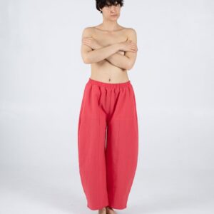 Abe Pant, Cherry Cotton-Linen Deadstock